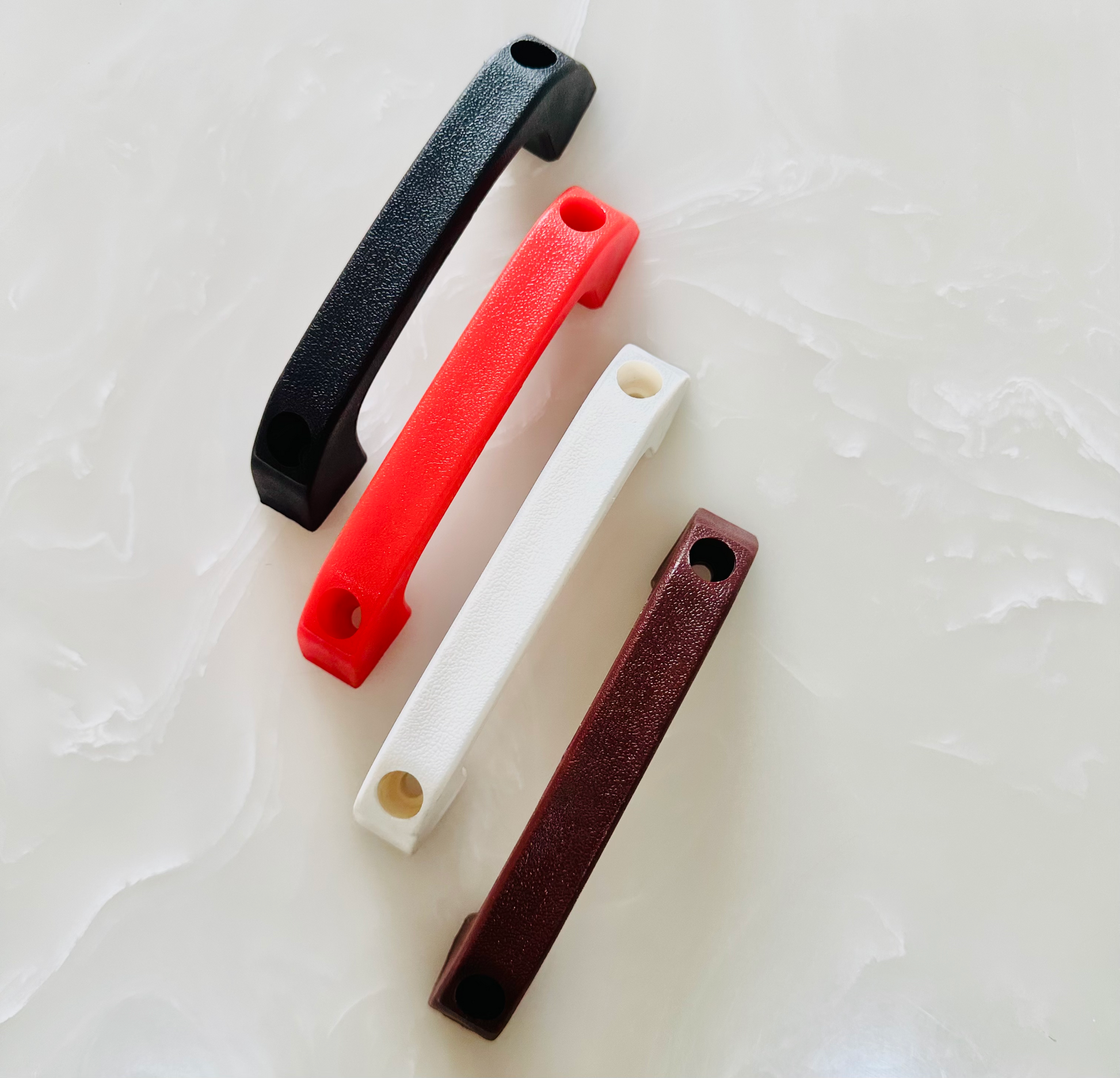 Door handles in various colors